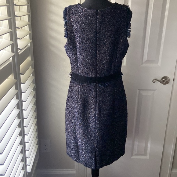 NWT J. Crew Sparkly Navy Tweed Shift Dress 10 - Picture 3 of 13
